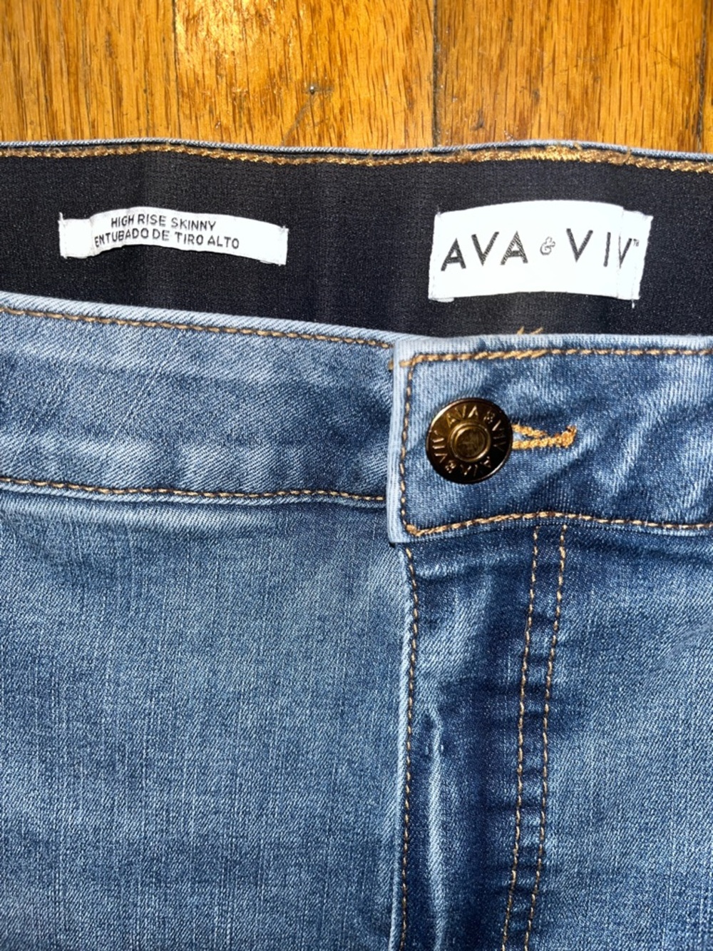 Ava & Viv High Rise Skinny Women’s Blue Denim Jeans Size 26 - Picture 2 of 10
